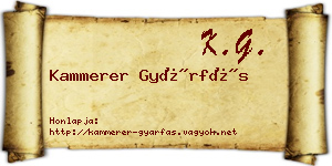 Kammerer Gyárfás névjegykártya