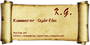 Kammerer Gyárfás névjegykártya